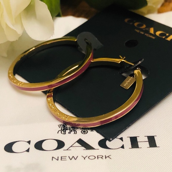 Coach Jewelry - 🤖 coach enamel and gold hoop earring